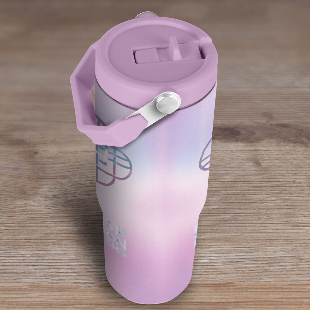 Vaso termo rosa y lila KPop Demon Hunters de 880 ml con asa - 5