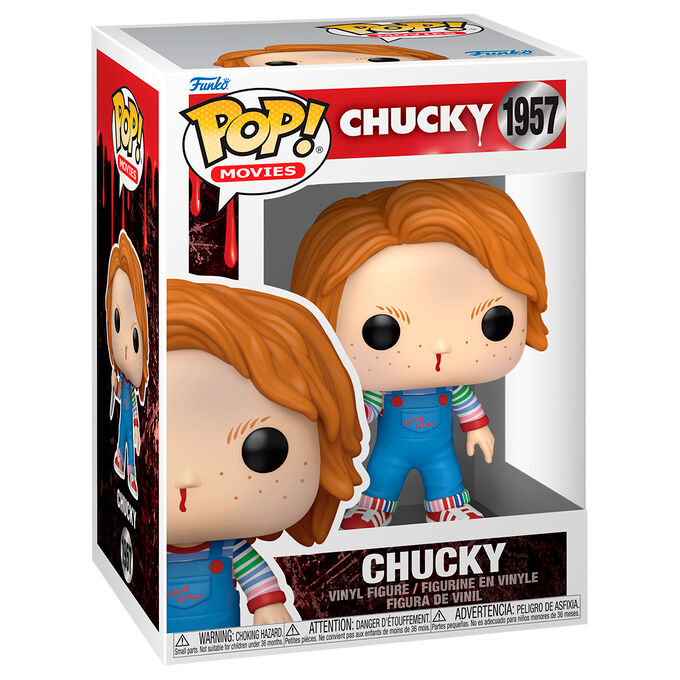 Figura Funko POP de Chucky con peto azul y cuchillo - 2