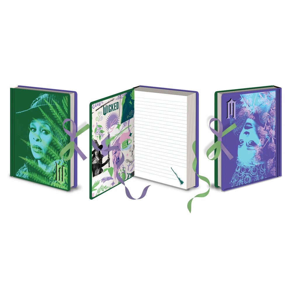 Cuaderno A5 Wicked 2 de Pyramid con diseño verde y morado