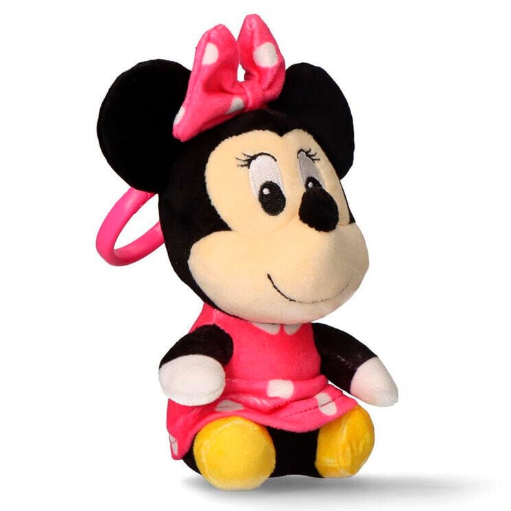 Llavero de peluche de Minnie Disney con lazo rosa de lunares - 4
