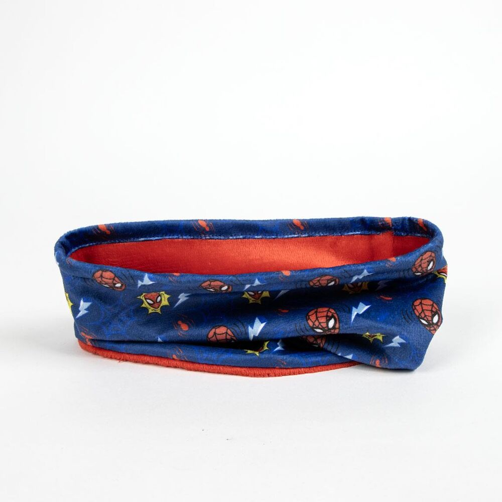 Braga de cuello azul de Spider-Man Marvel con estampado de máscaras y rayos - 3