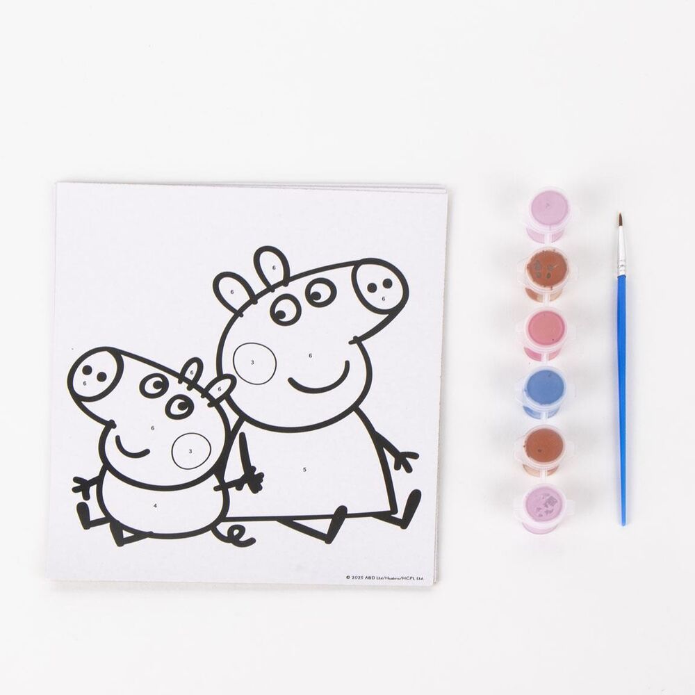 Set coloreable Paint by Numbers de Peppa Pig con pinturas y pincel - 2