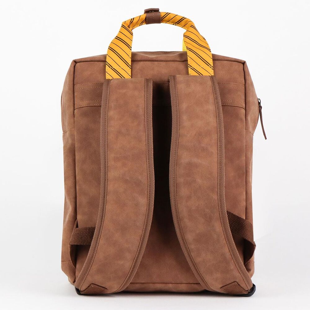 Mochila marrón Hufflepuff de Harry Potter con detalles amarillos - 4