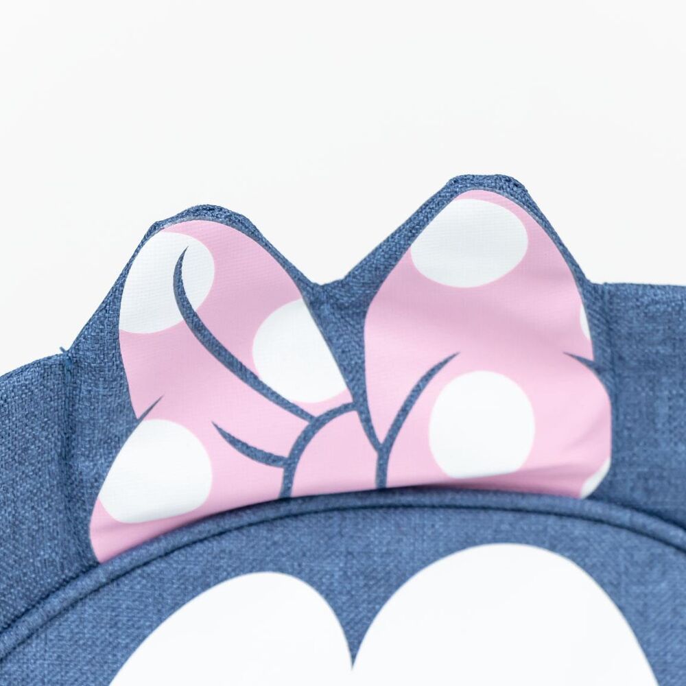 Mochila escolar Minnie Disney azul y rosa con lazo de lunares - 6
