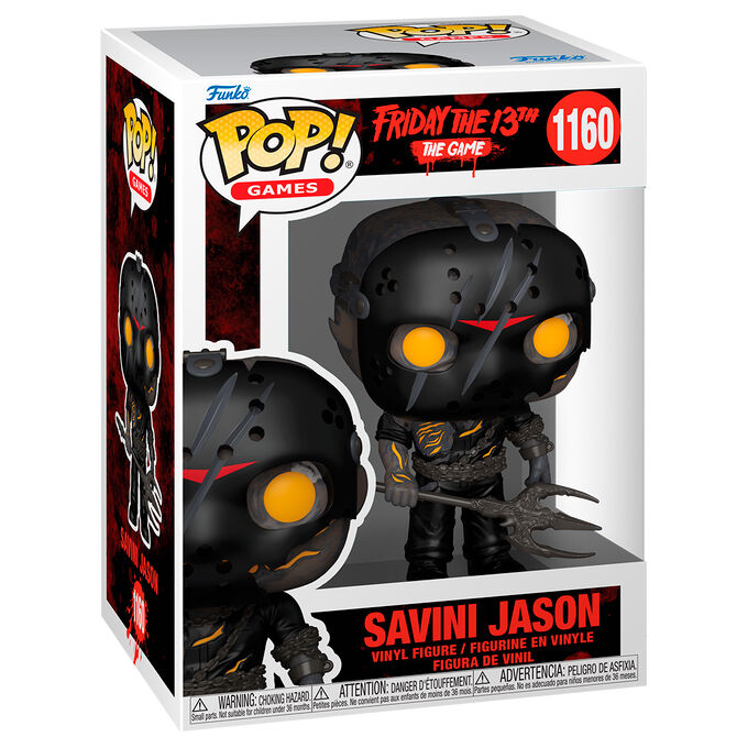 Figura Funko POP! Savini Jason de Viernes 13 con máscara negra y ojos naranjas - 2
