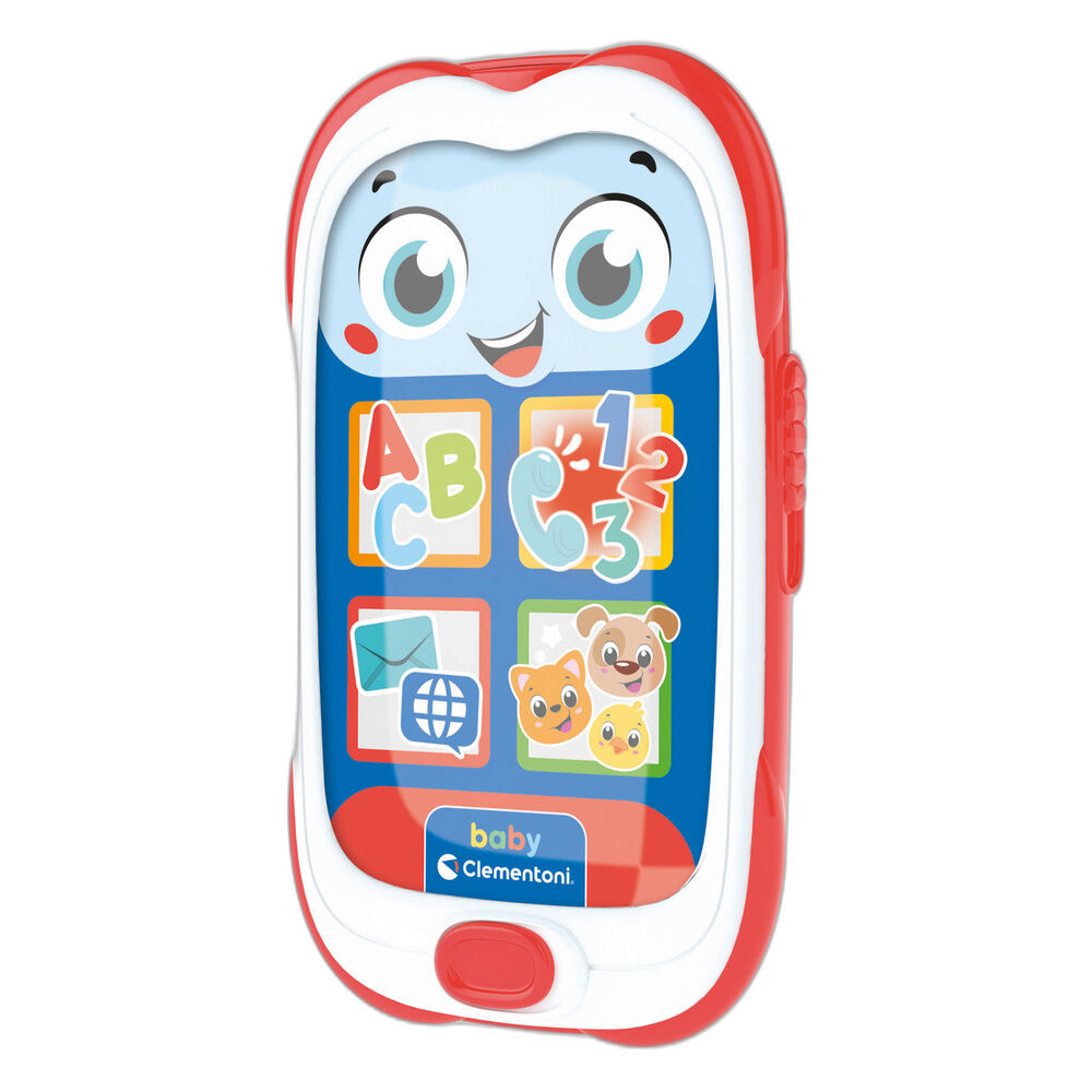 Baby Smartphone Clementoni rojo y blanco con letras, números y animales - 2