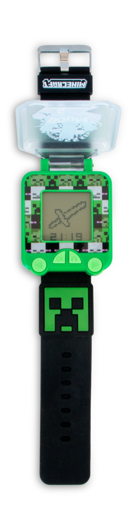 Reloj digital Minecraft verde con correa negra - 6