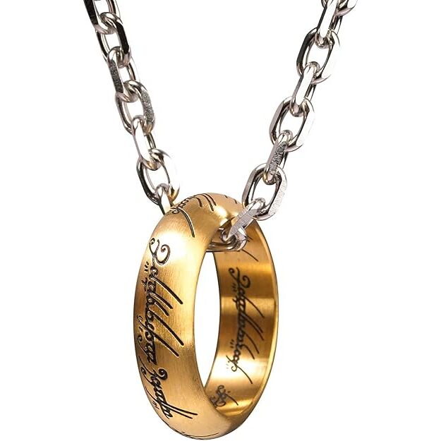 Colgante réplica del Anillo Único de El Señor de los Anillos con cadena y caja - 3