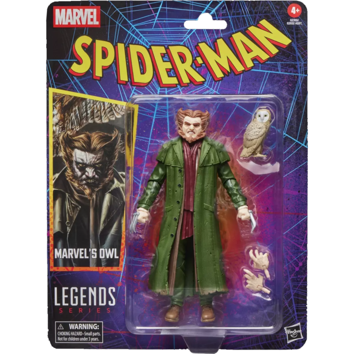 Figura articulada Owl Spider-Man Marvel Legends con búho y bufanda roja - 9