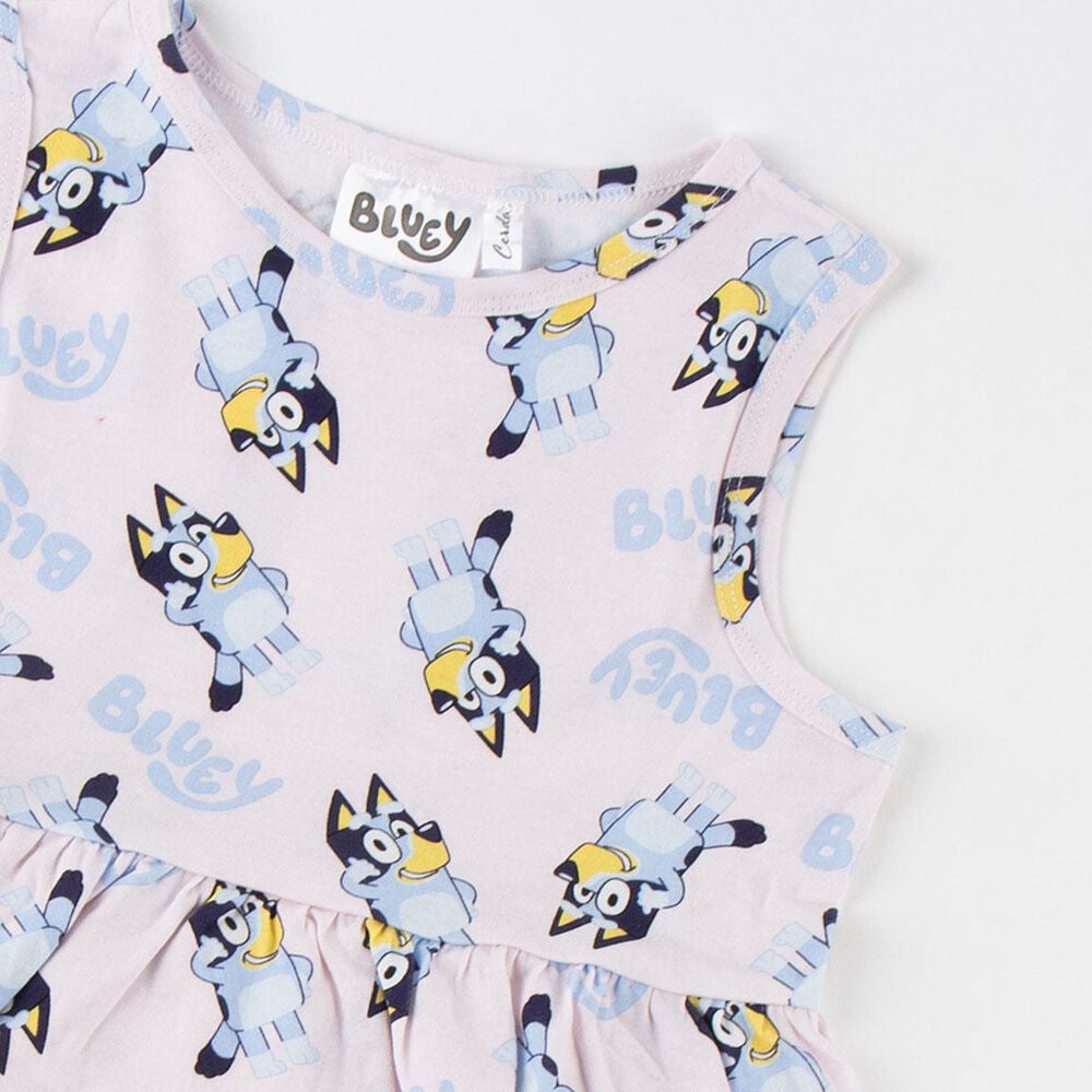 Vestido infantil Bluey de algodón con estampado integral - 3