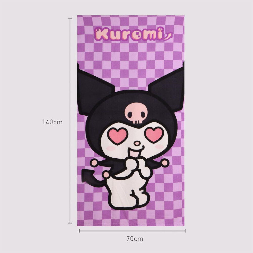 Toalla de microfibra Kuromi Hello Kitty morada - 3