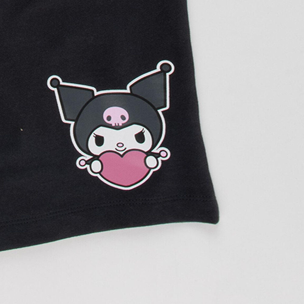 Conjunto infantil de Kuromi con camiseta blanca y pantalón corto negro - 4