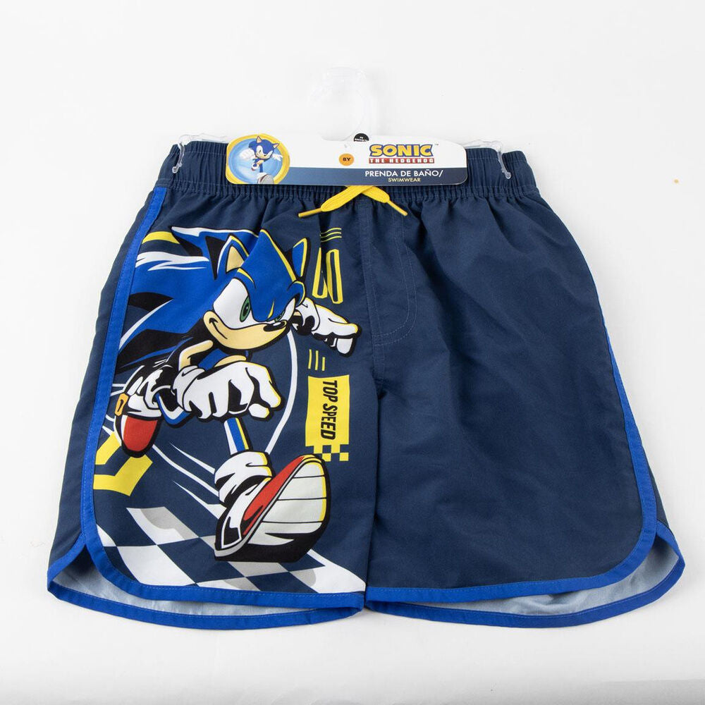 Bañador bermuda infantil azul marino con Sonic - 4