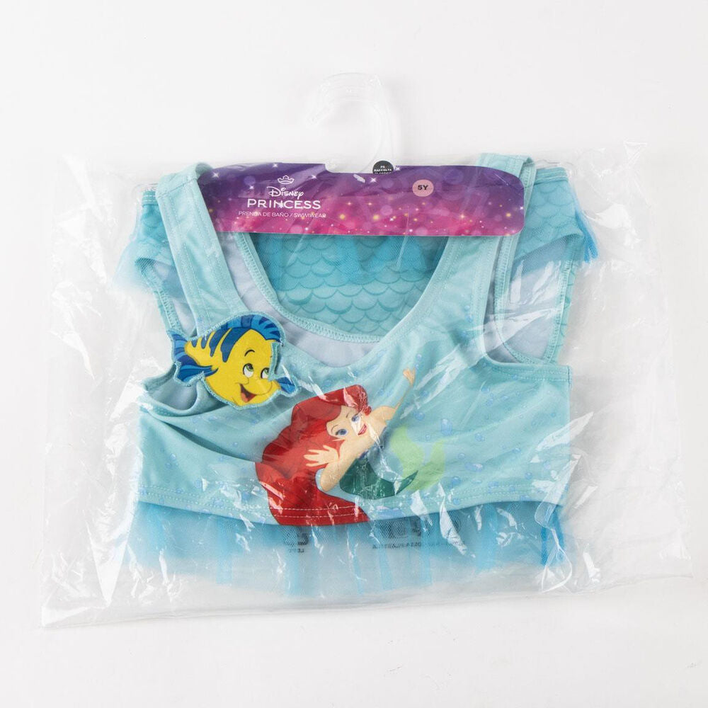 Bikini infantil azul de La Sirenita Disney con Ariel y Flounder - 5