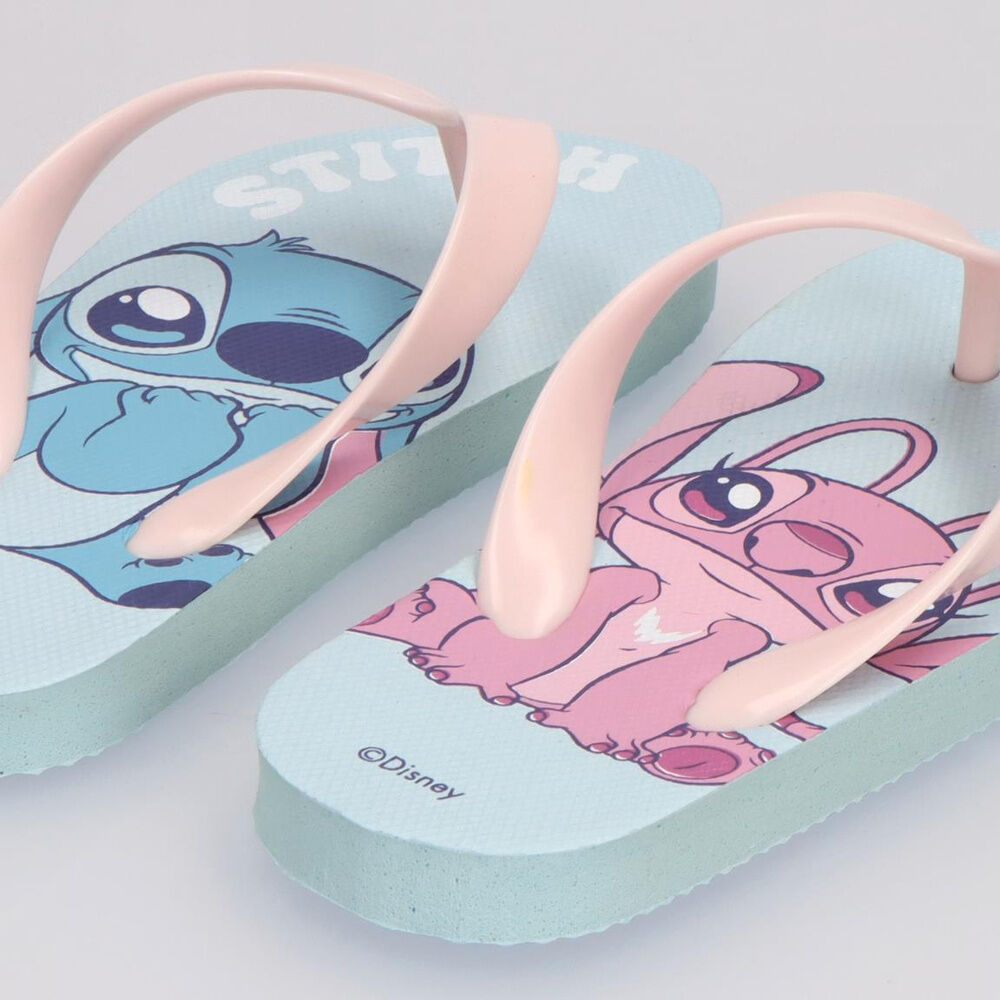 Chanclas infantiles Stitch Disney de EVA en verde agua y rosa - 5