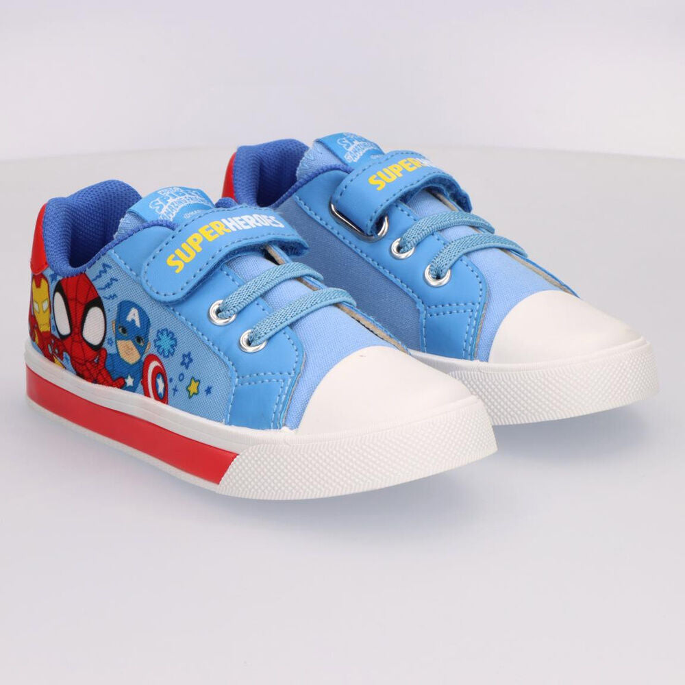 Zapatilla de loneta azul Spidey Marvel con luces y estampado de superhéroes - 5