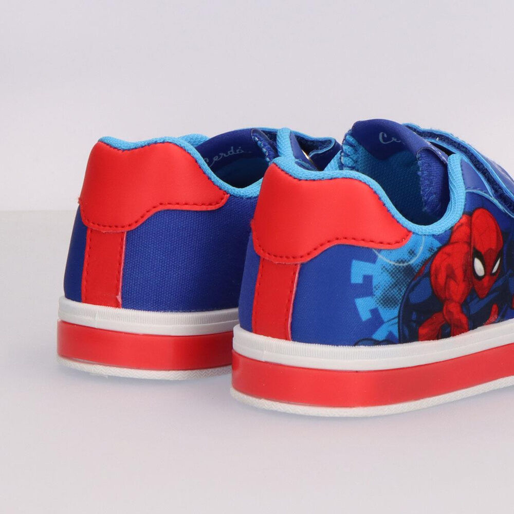 Zapatilla azul de loneta Spider-Man Marvel con detalles rojos y blancos - 5