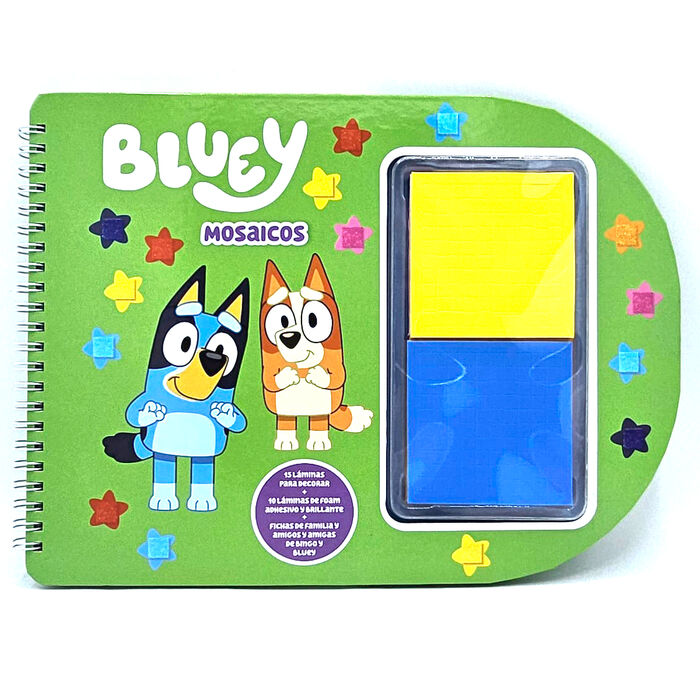 Libreta de mosaicos Bluey con láminas de foam adhesivo brillante