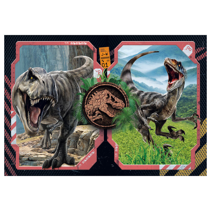 Puzzle Clementoni Jurassic World de 2 x 60 piezas con escenas de dinosaurios - 2
