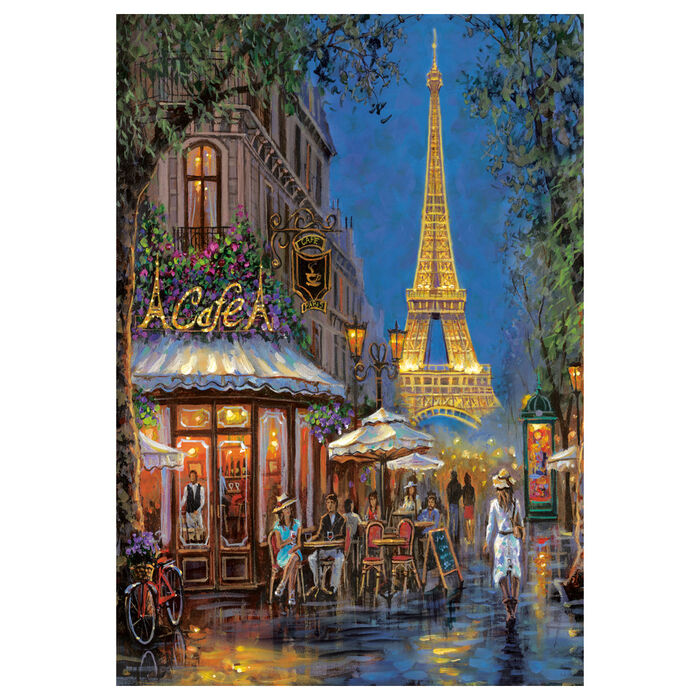 Puzzle Clementoni de 500 piezas con un café parisino y la Torre Eiffel - 2