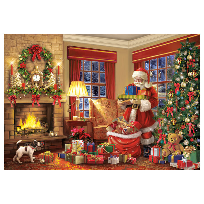 Puzzle Clementoni de 1000 piezas con Papá Noel junto al árbol de Navidad - 2