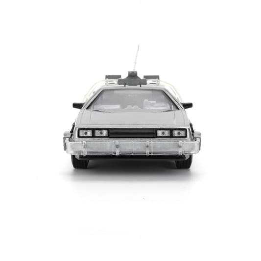 Réplica plateada del DeLorean de Regreso al Futuro con caja de coleccionista - 8