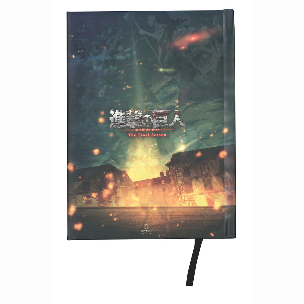 Cuaderno con luz de Attack on Titan Final Season con personajes y titanes - 5