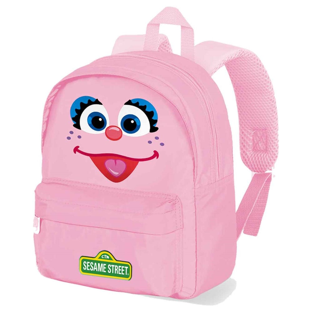 Mochila rosa de Abby Cadabby de Barrio Sésamo con bolsillo frontal