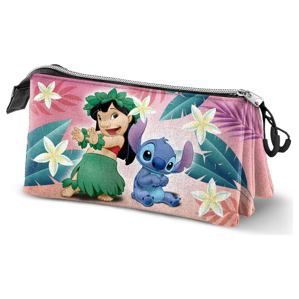 Portatodo triple Disney Stitch con estampado tropical