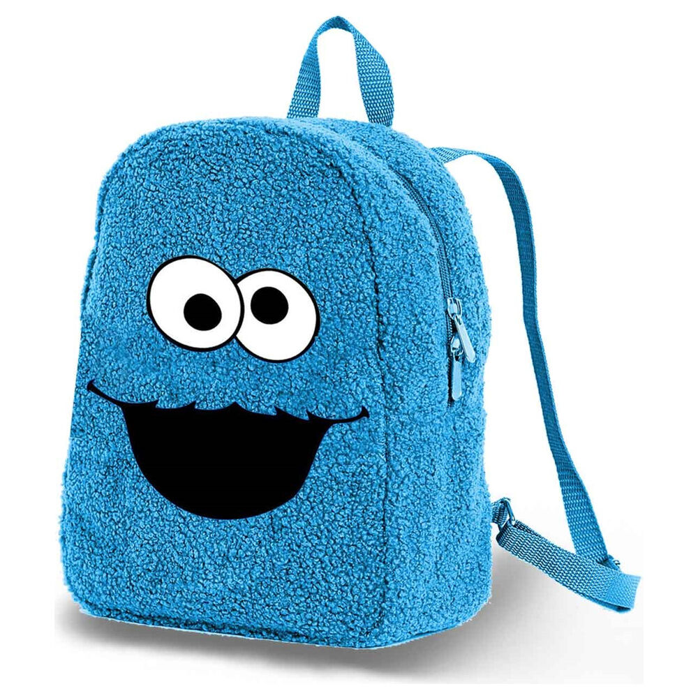 Mochila azul de peluche del Monstruo de las Galletas