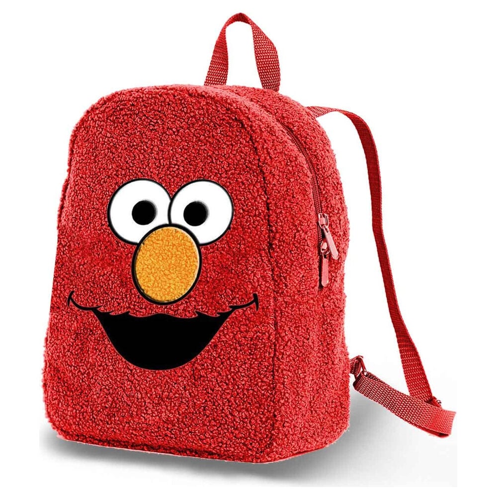 Mochila roja de peluche con el rostro de Elmo de Barrio Sésamo