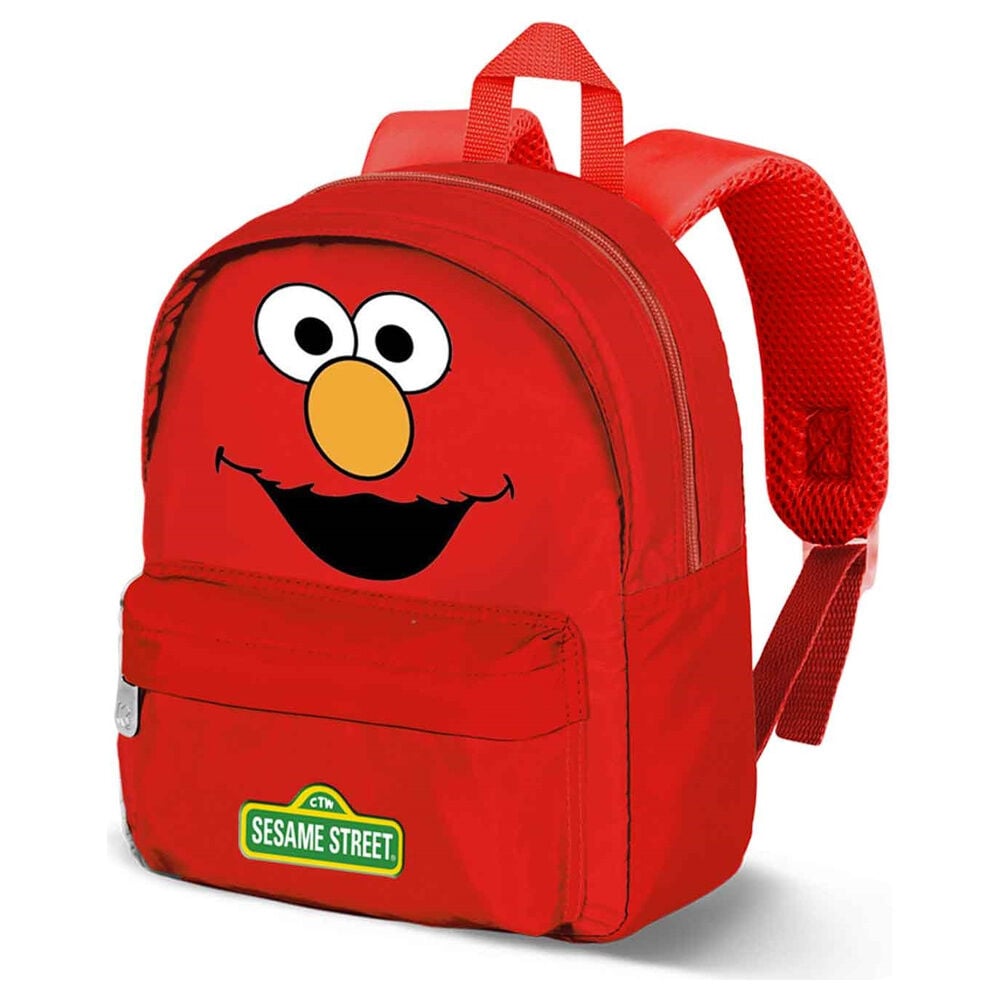 Mochila roja de Elmo de Barrio Sésamo con bolsillo frontal