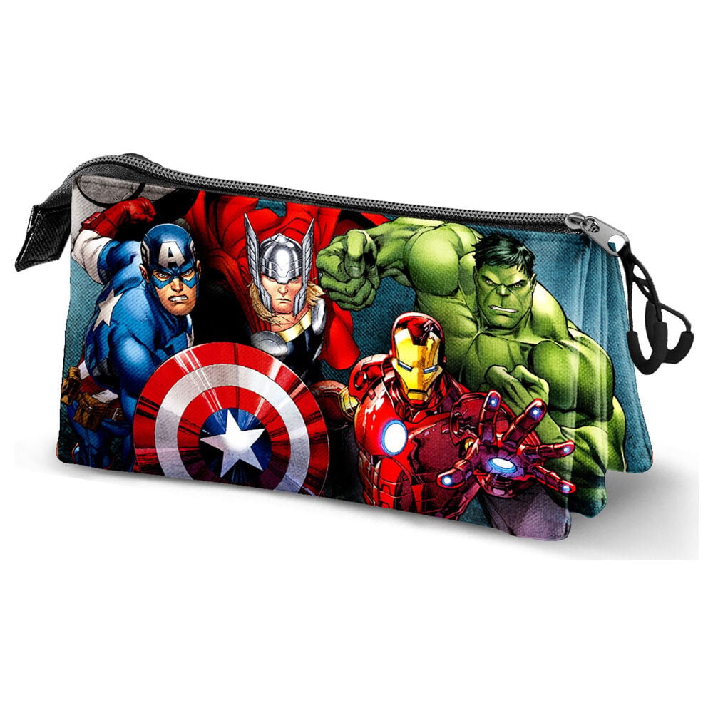 Portatodo triple de Los Vengadores Marvel con Capitán América, Thor, Hulk e Iron Man