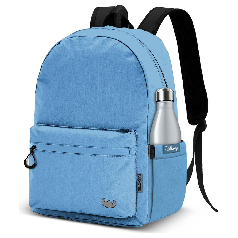 Mochila azul de Stitch Disney con bolsillo frontal y lateral