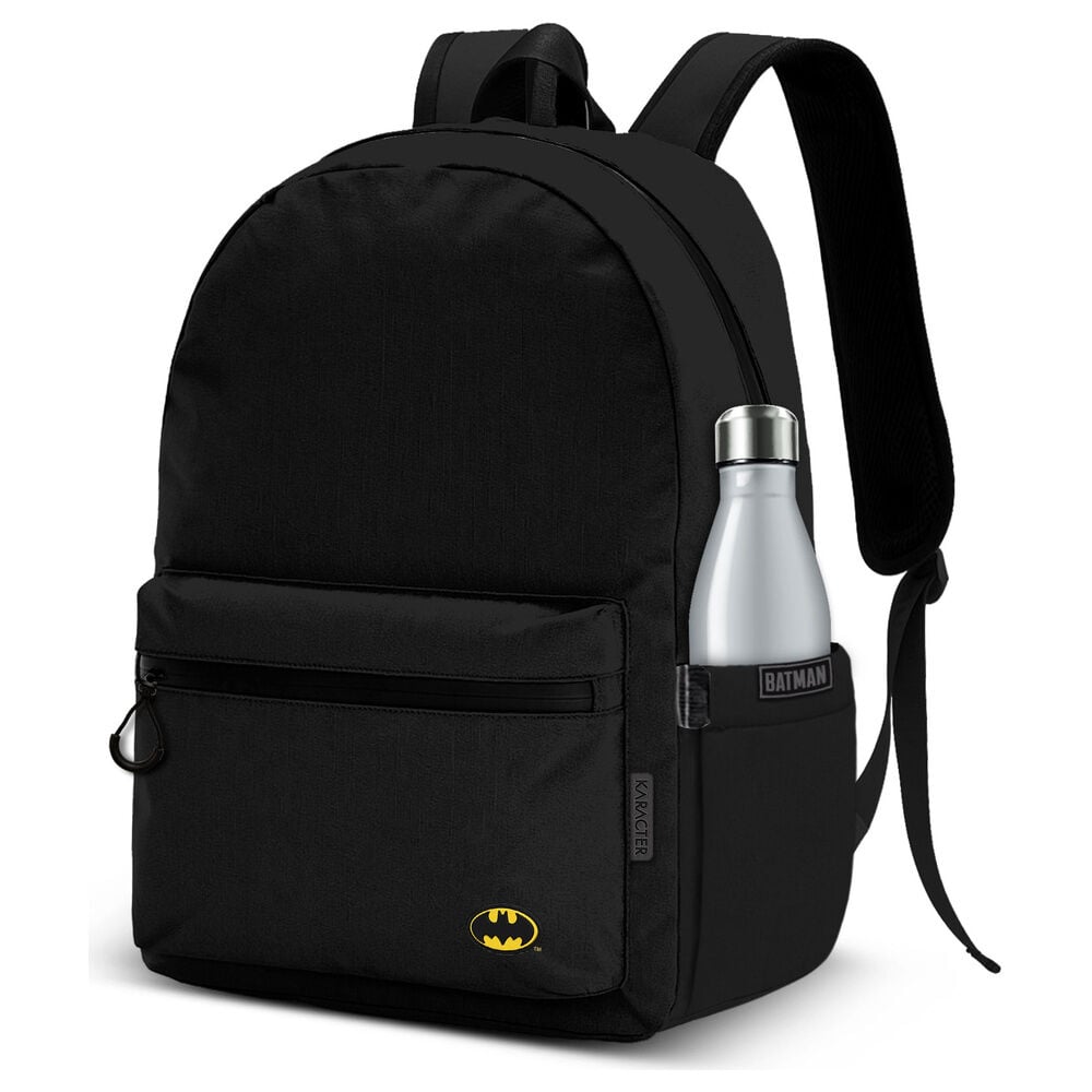 Mochila negra Batman DC Comics con bolsillo frontal y lateral