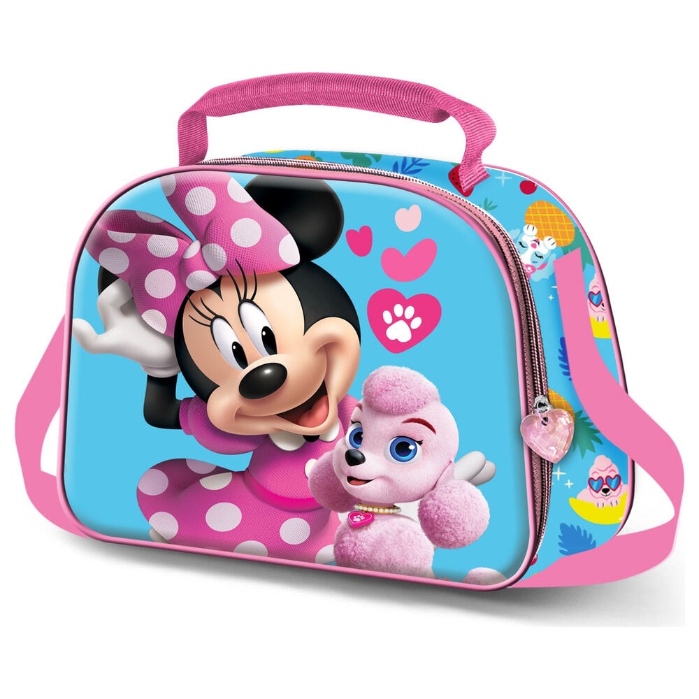 Bolsa portameriendas 3D de Minnie Disney en rosa y azul