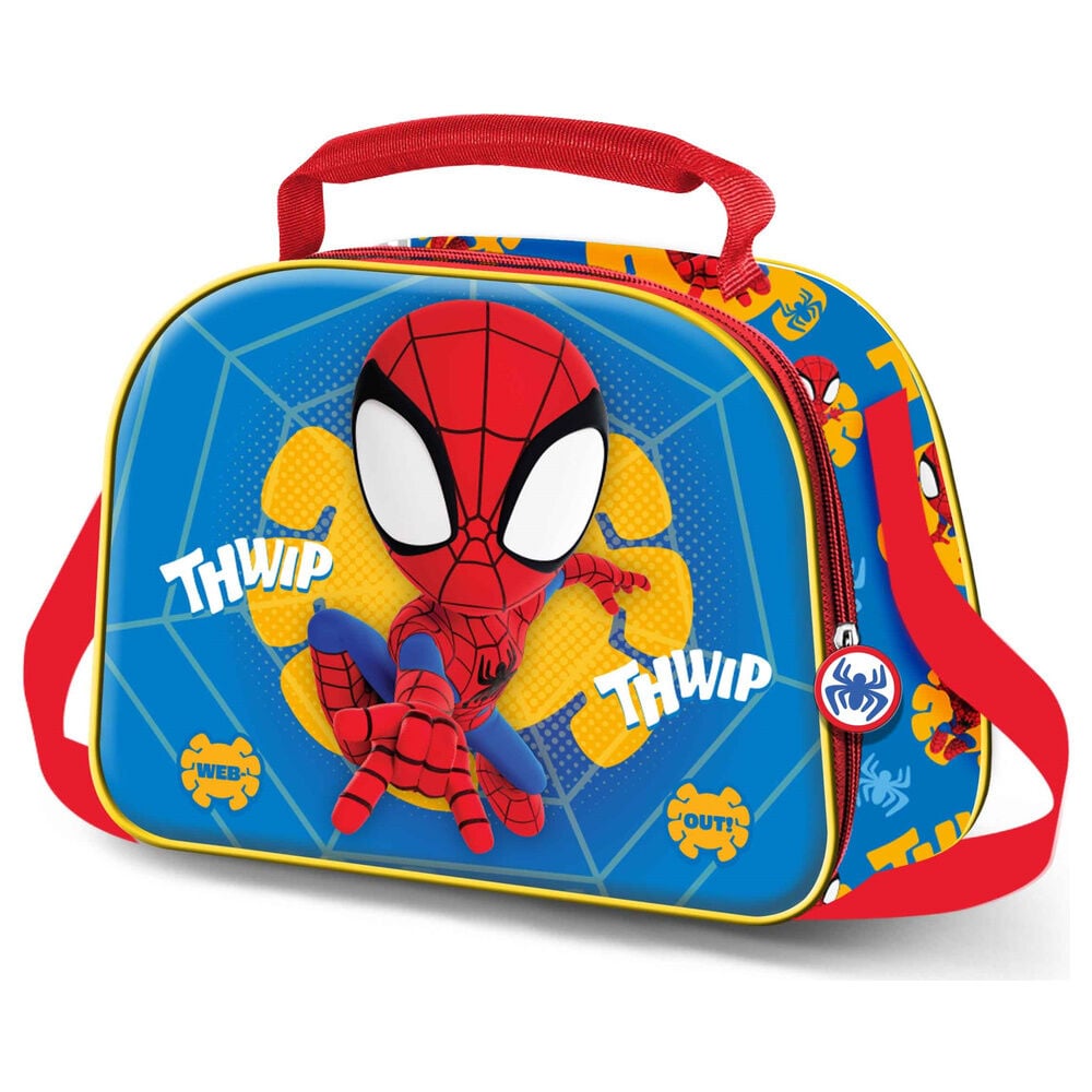 Bolsa portameriendas 3D de Spiderman Marvel azul y roja