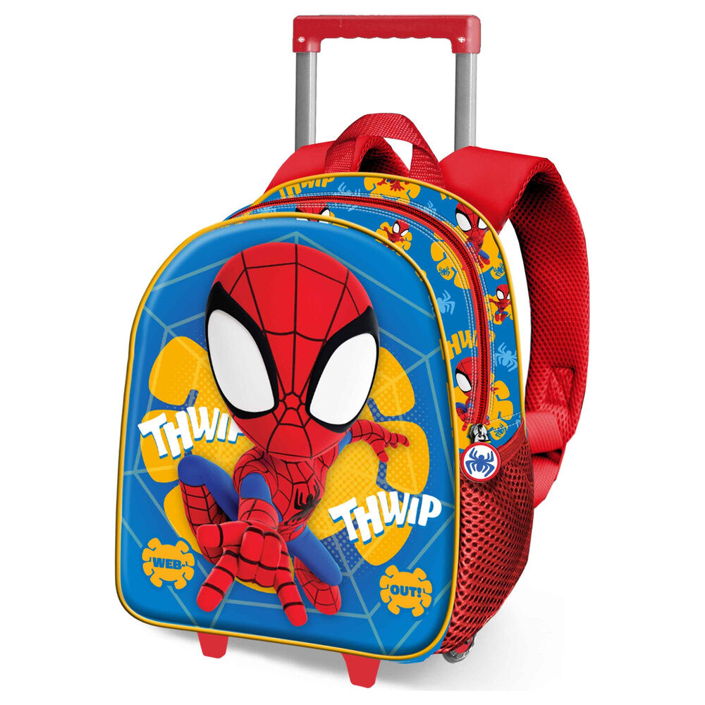 Trolley escolar 3D de Spider-Man Marvel en azul y rojo