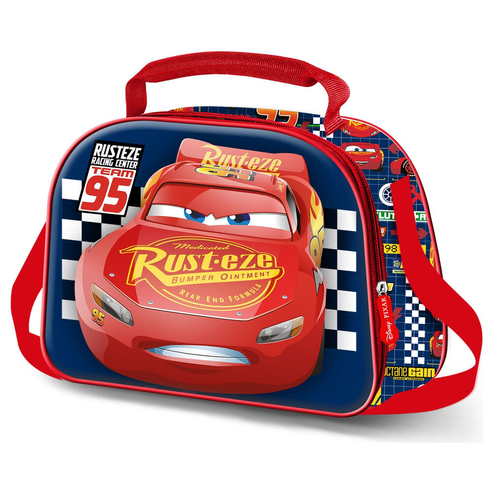 Bolsa portameriendas 3D roja de Cars Disney con Rayo McQueen