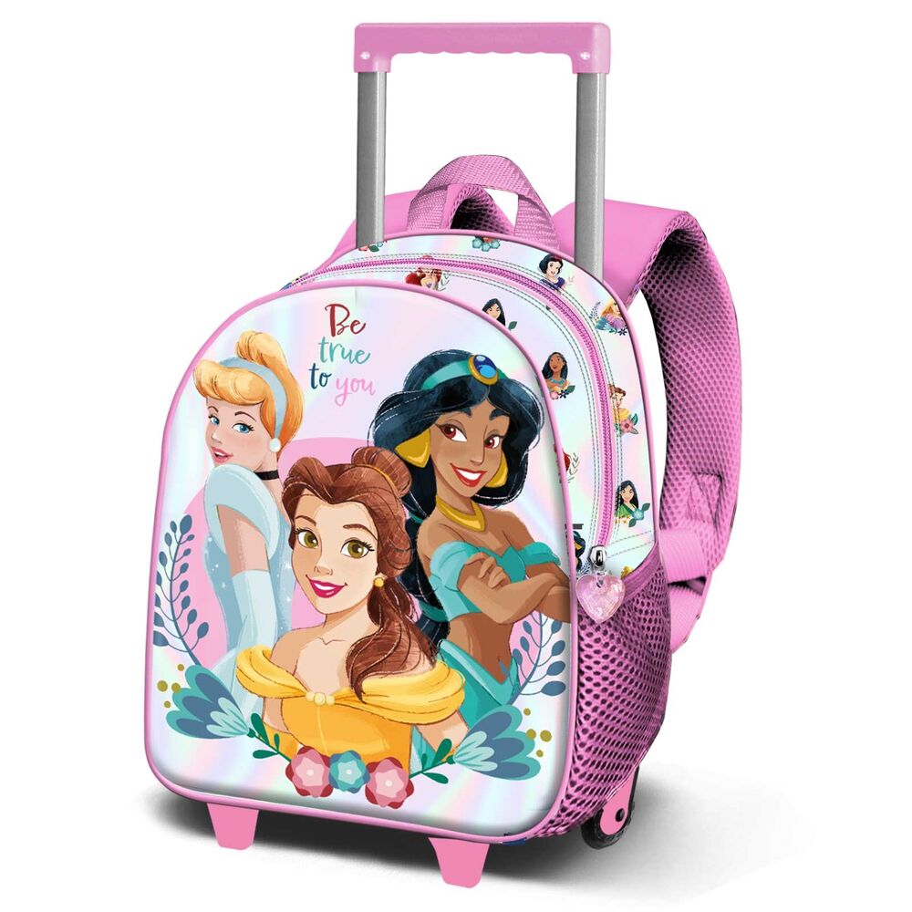 Trolley 3D rosa de Princesas Disney con ruedas y asa telescópica