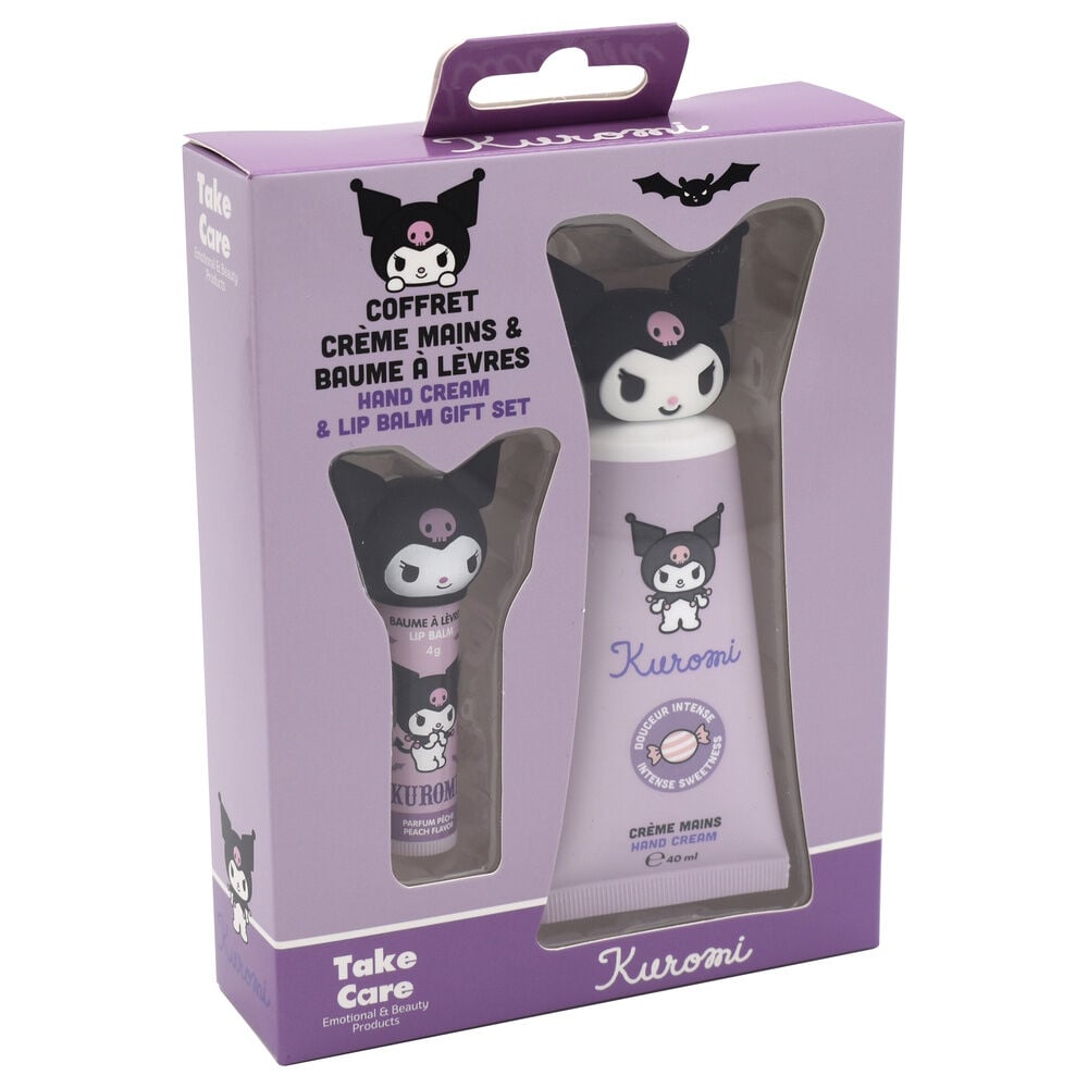 Set Kuromi Hello Kitty con crema de manos y bálsamo labial