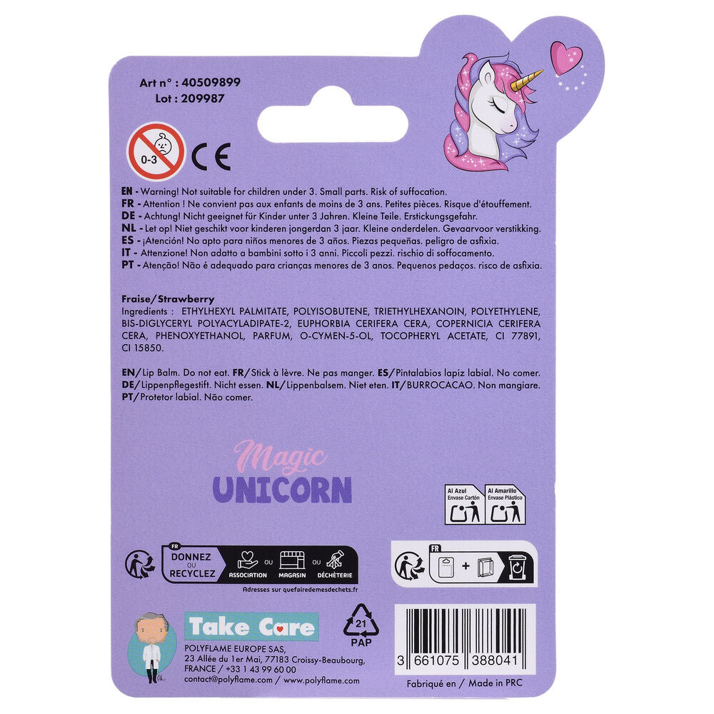 Bálsamo labial Take Care con diseño de unicornio - 8