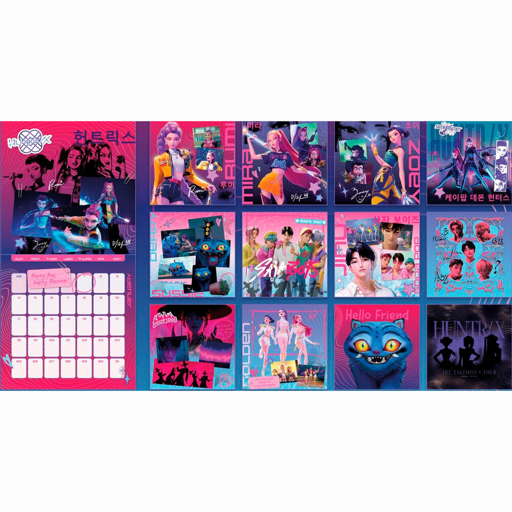 Calendario de pared K-pop Demon Hunters 2026 de PYRAMID - 2