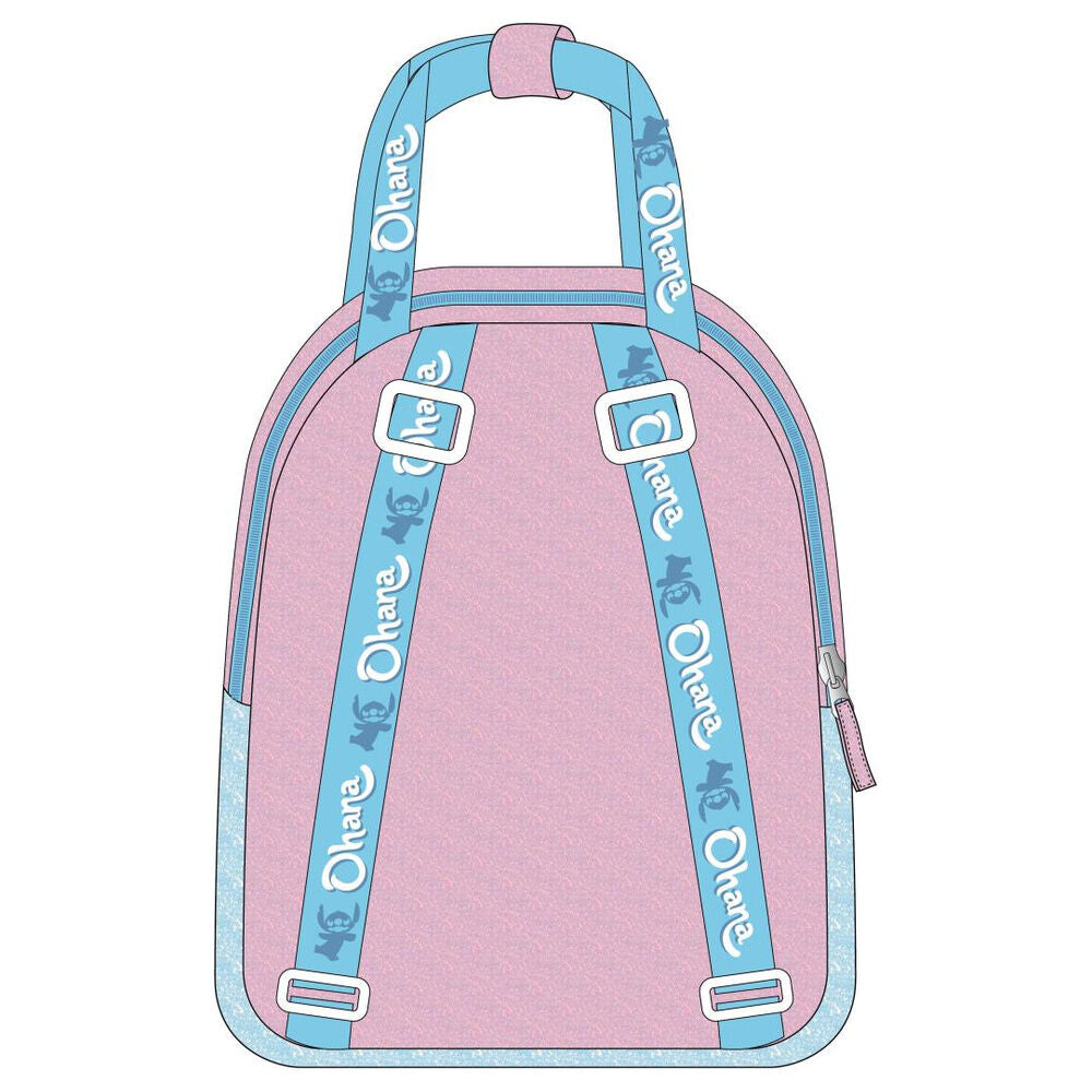 Mochila infantil de Stitch Disney azul y rosa con bolsillo frontal - 2