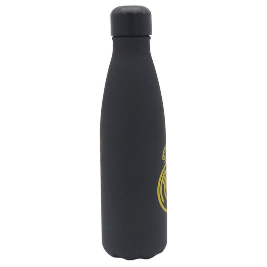 Botella negra de acero inoxidable Real Madrid de 500 ml con escudo amarillo - 2