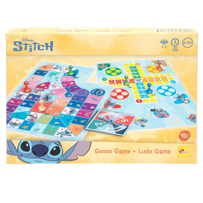 Juego de parchís y oca Stitch Disney con dos tableros