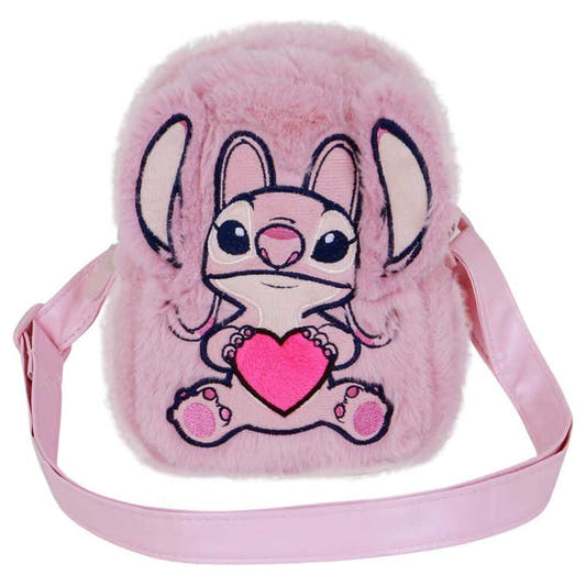 Bolso rosa de peluche Disney Stitch con Angel y corazón - 2
