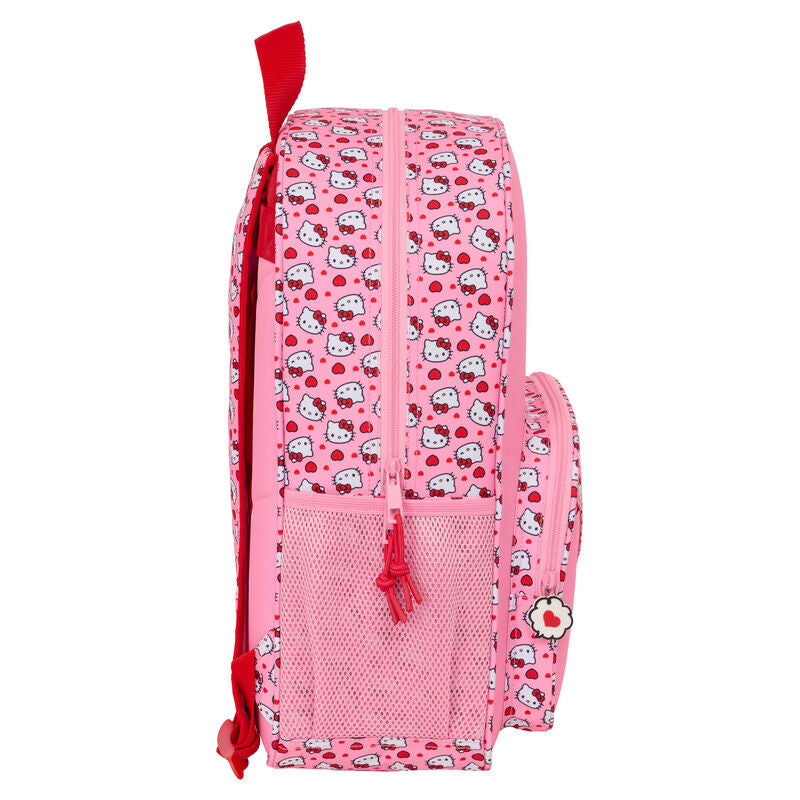 Mochila rosa Hello Kitty de 42 cm con bolsillo frontal y bolsillos laterales - 3
