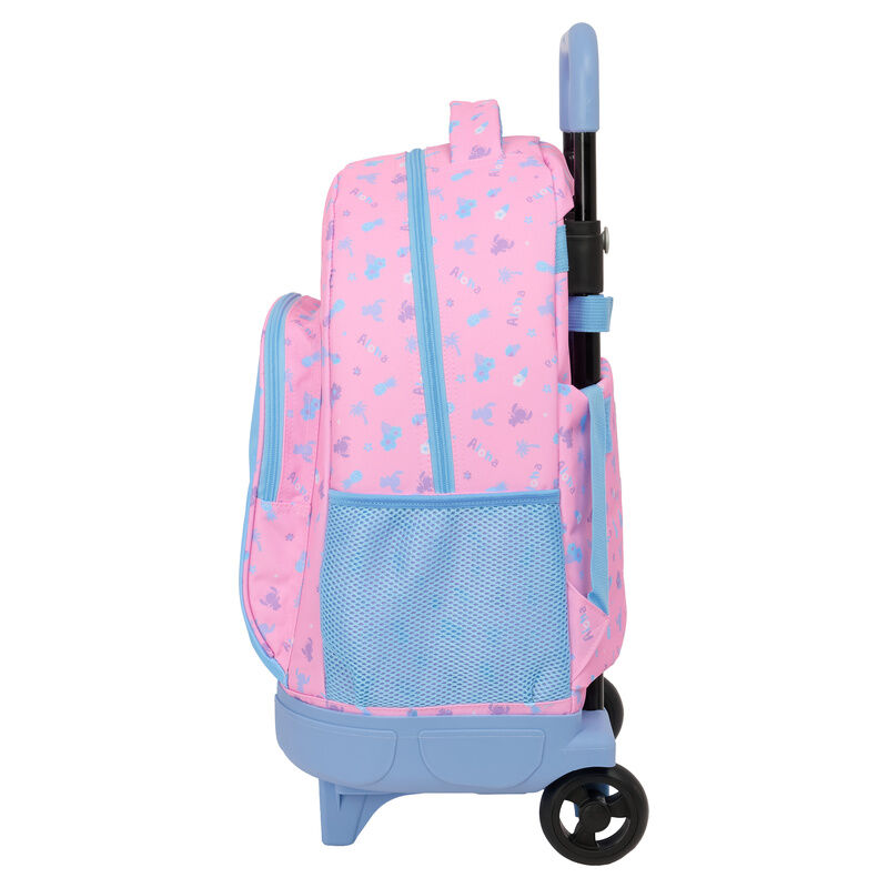 Trolley mochila rosa y azul de Stitch Disney con ruedas y asa extraíble - 3
