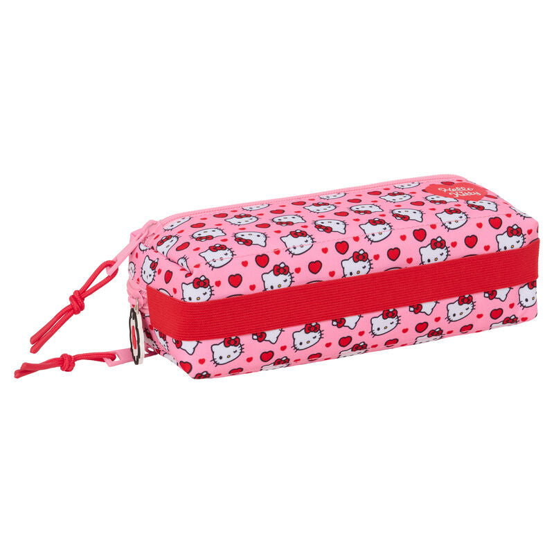 Portatodo triple rosa de Hello Kitty con tres cremalleras - 4